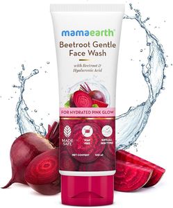 Face Wash: MAMAEARTH Beetroot Gentle Face Wash & Hyaluronic Acid For Hydrated Pink Glow -100Ml | Gently Cleanse | Hydrating Gentle Face Wash | Non-Drying