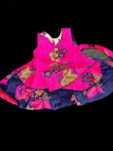 Girls Frocks: Kids Silk based shiny frock