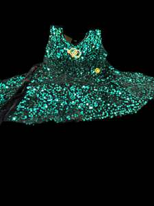 Sequined on back velvet frock