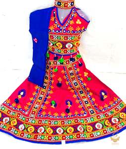 Mazenta colour cotton based beautiful embroidered chaniya choli