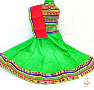 Dark green colour beautiful halterneck blouse chaniya choli with multicoloured e&hellip;