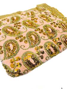 Rumala Sahib: Velvet Based heavy Embroidery Work with sequined design work Rumala Sahib Double Set With Palkan