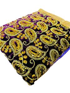Rumala Sahib: Velvet Based heavy Embroidery Work with sequined design work Rumala Sahib Double Set With Palkan