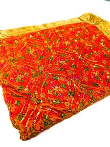 Rumala Sahib: Velvet Based heavy Embroidery Work with sequined design work Rumala Sahib Double Set With Palkan