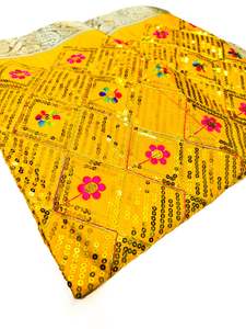 Rumala Sahib: Silk Based heavy Embroidery Work with sequined design work Rumala Sahib Double Set With Palkan