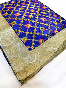 Silk Based heavy Embroidery Work with sequined design work Rumala Sahib Double S&hellip;