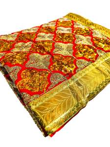 Rumala Sahib: Silk Based heavy sequined Embroidery Work work Rumala Sahib Double Set With Palkan