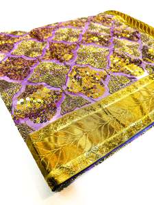 Silk Based heavy sequined Embroidery Work work Rumala Sahib Double Set With Palkan