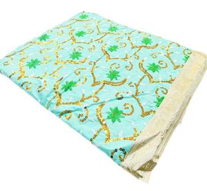 Rumala Sahib: Silk Based Embroidery & Sippy Work Rumala Sahib Double Set With Palkan