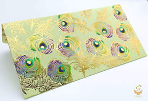 Shagun Envelope: Peacock Feather design Shagun Envelope