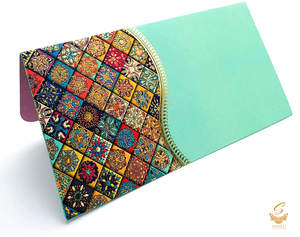 Shagun Envelope: Multicoloured brocade design Shagun Envelope