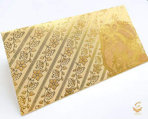 Shagun Envelope: Beautiful golden brocade design Shagun Envelope