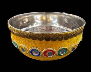 Stone work with embroidery work & Lace work beautiful Decorated Shagun Katori/Bowl