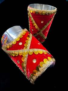Decorated Thali: Steel glass with Beautiful Decorated work
