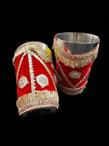 Decorated Thali: Steel glass with Beautiful Decorated work
