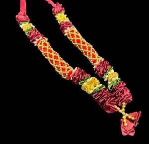 Garland Jaimala Garland: Maroon color Mala (size mentioned in picture )