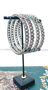 Oxidised Jwellery: Beautiful Multicoloured Oxidised 4 Bangles