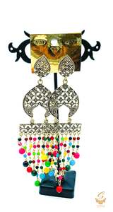 Beautiful Oxidised multicoloured pearls Earrings