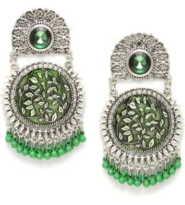 Oxidised Jwellery: beautiful oxidised green earrings