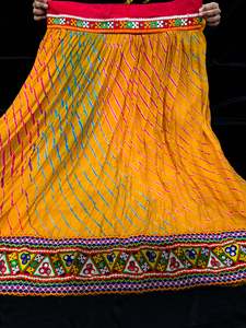 Multicoloured border chiffon based skirt/lehnga/chaniya