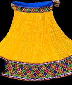 Multicoloured border chiffon based skirt/lehnga/chaniya