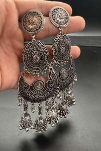 Oxidised Earrings Jhumka: Beautiful oxidised bigger earrings