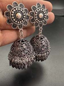 Oxidised Earrings Jhumka: Beautiful oxidised bigger jhumka