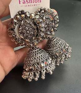 Oxidised Earrings Jhumka: Beautiful oxidised bigger jhumka
