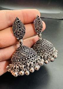 Oxidised Earrings Jhumka: Beautiful oxidised bigger jhumka