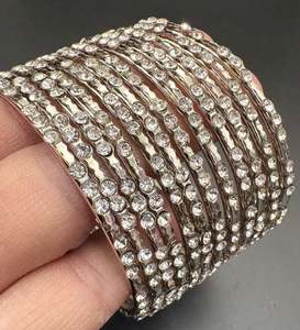 Oxidised Bracelets Bangles: Jerkan stone Oxidised bangles set (price per pack)