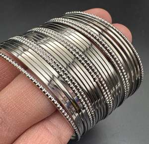 Mat shimmer look plain Oxidised bangles set (price per pack)