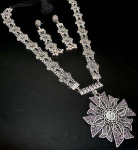 Beautiful work oxidised necklace with earrings