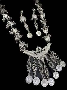 Beautiful work oxidised necklace with earrings