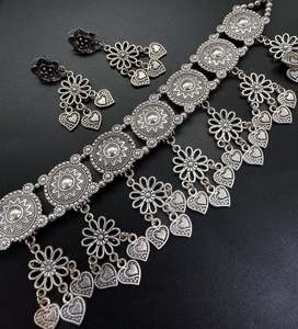 Beautiful work oxidised necklace with earrings