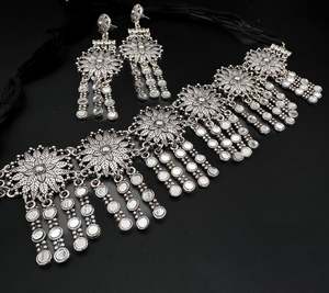 Beautiful work oxidised choker with earrings