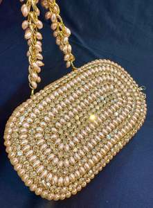 (Video clip attached)Stone work and pearls work beaded Handwork designer clutch &hellip;