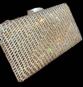 Clutch Bag And Potli Bag: Stone work Handwork designer clutch bag with handle to carry with chain inside the clutch (can be attached or detached)