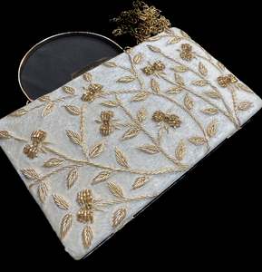 Clutch Bag And Potli Bag: Handwork designer clutch bag with handle to carry with chain inside the clutch (can be attached or detached)