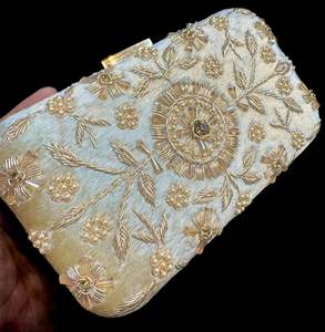 Handwork designer clutch bag with handle to carry with chain inside the clutch (&hellip;