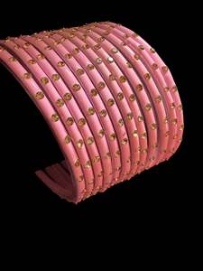 Baby Pink color with stone work beautiful Glass Bangles (1 Dozen in 1 pack ) Price per pack