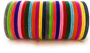 Multicoloured Velvet Bangles( 3 dozens in set)