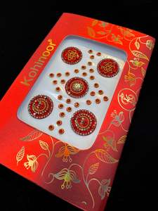Bindi: Golden stone Deep Red Bindi
