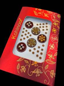 Bindi: Golden stone Deep Maroon Bindi