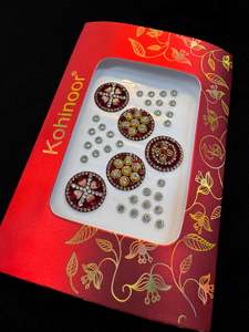 Bindi: Golden stone Deep Maroon Bindi
