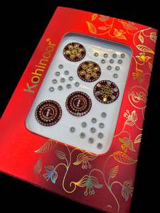 Bindi: Golden stone Deep Maroon Bindi