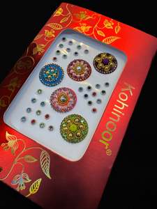 Bindi: Golden stone Multicoloured Bindi