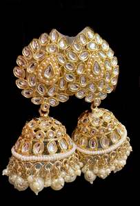 Bigger size and lite weight Beautiful pearls with kundan work jhumka