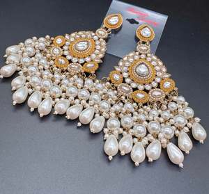Earring All Styles: Beautiful Kundan & Pearls work bigger earrings (very lite weight)