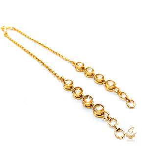 Golden Polki stone with pearl work beautiful earring support Sahare