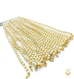 Pearl work golden beautiful earring support Sahare